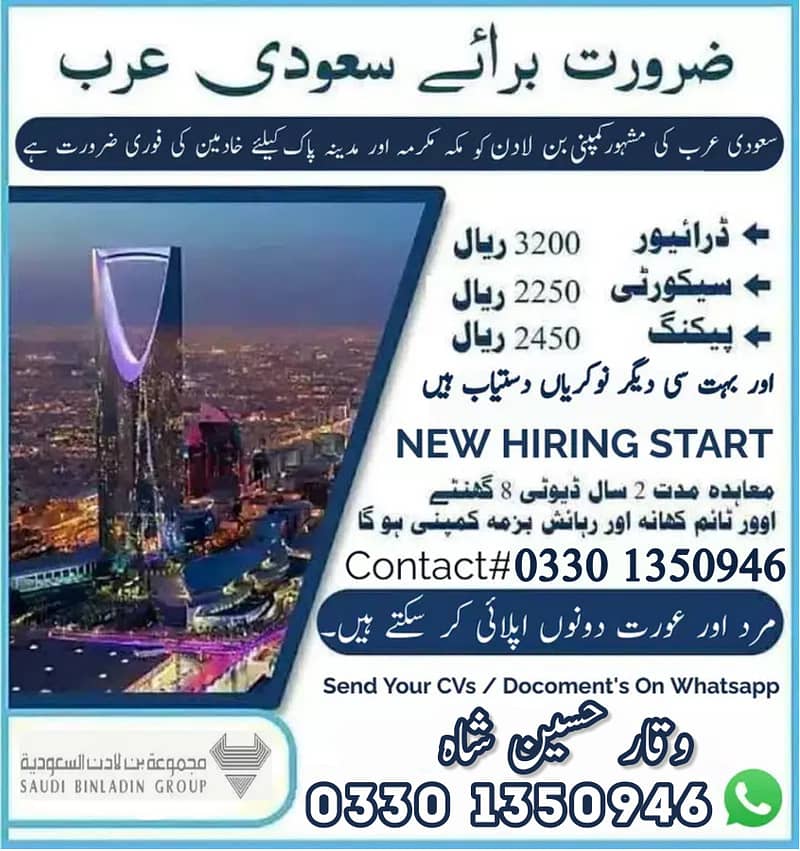 Saudi Arabia Job Market / Full Time Jobs Vacancies / Work Visa permit 0