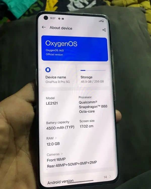 One Plus 9 Pro 12/256 4