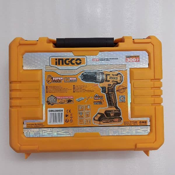 Ingco Drill Machine 20v max Cordless-Impact-Brush 1