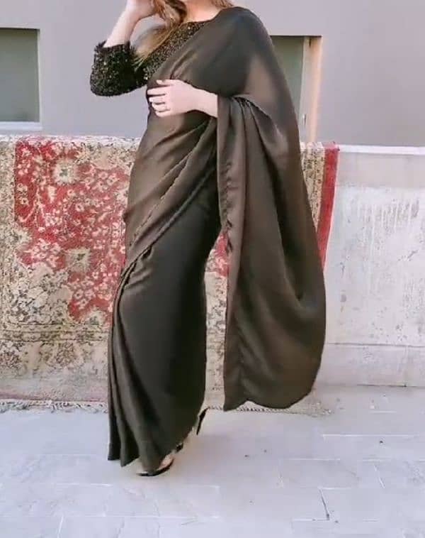 Silk saree with sequnce blouse 1