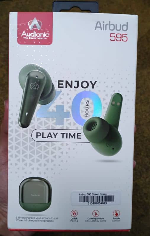 Audionic 595 Earbuds flip| Green colour| Box pack & 1 year warranty on 7