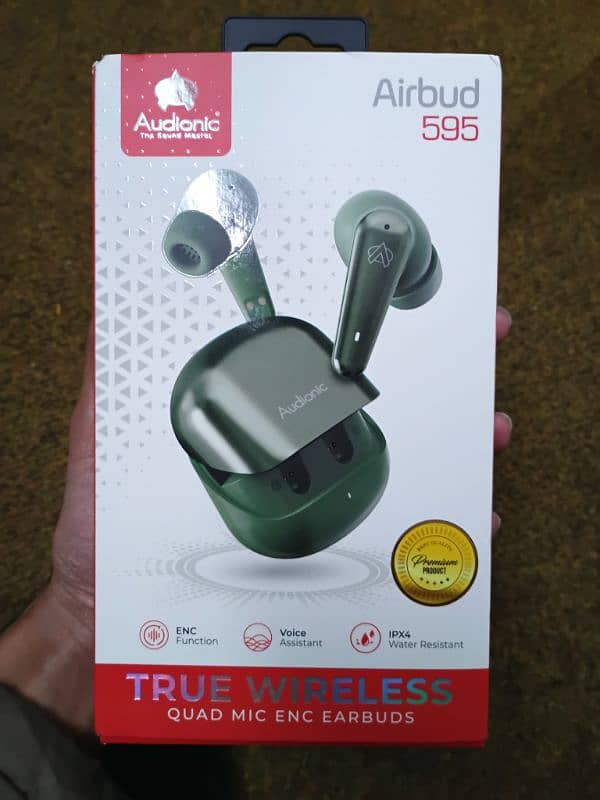 Audionic 595 Earbuds flip| Green colour| Box pack & 1 year warranty on 9