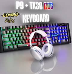 P9 Wireless Bluetooth Headphones & TX35 RGB Suspension Keyboard Combo