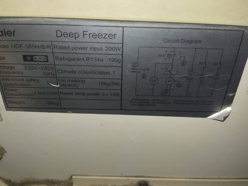 Haier orignal deep freezer orignal Gass 0.303. 895.17. 54 no any falt 5