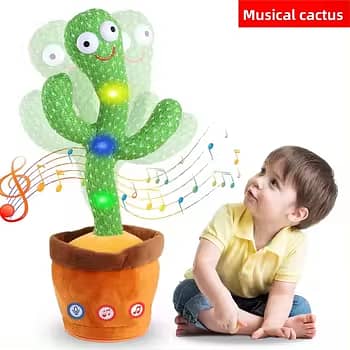 Dancing Cactus Plush Toy with Repeat Talking and Singing Function, US 0