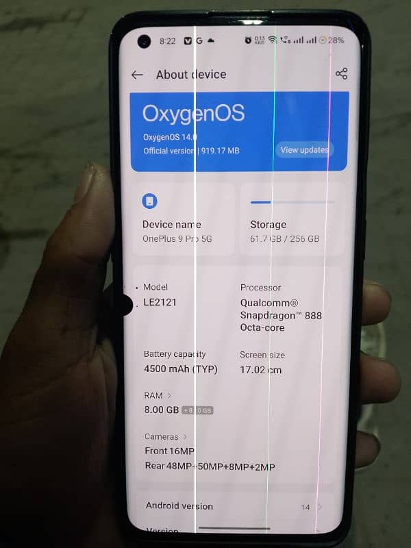 Oneplus 9pro duel sim (888 snapdragon) gaming device see picture fault 2