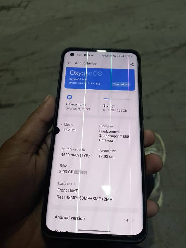 Oneplus 9pro duel sim (888 snapdragon) gaming device see picture fault 3