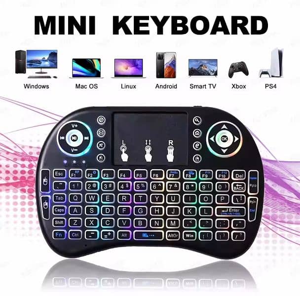 I8 Mini Wireless Keyboard Air Mouse Touchpad For Laptop Computer TVBox 0