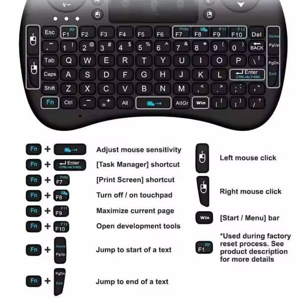 I8 Mini Wireless Keyboard Air Mouse Touchpad For Laptop Computer TVBox 4