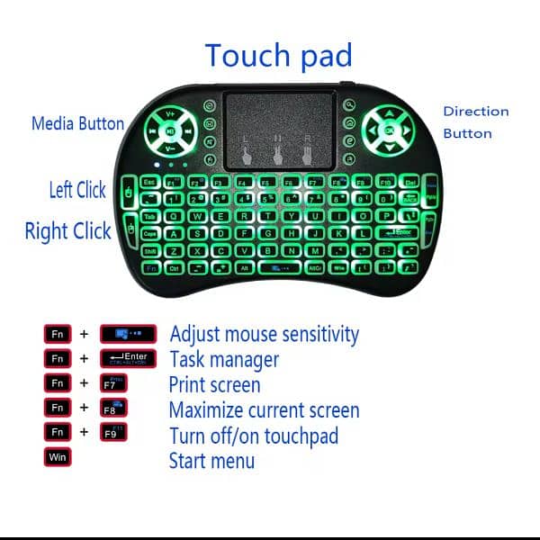 I8 Mini Wireless Keyboard Air Mouse Touchpad For Laptop Computer TVBox 10