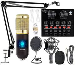 BM800+V8S Condenser Mic with V800+ v8s Live USB Mixer Sound Card