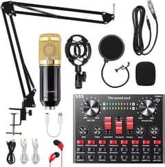 BM800+V8S Condenser Mic with V800+ v8s Live USB Mixer Sound Card