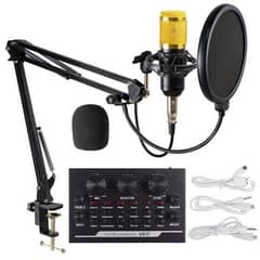 BM800+V8 Condenser Mic with V8II Live USB Mixer Sound Card