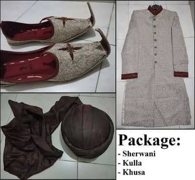Wedding Sherwani Set | Groom Sherwani | Dulha Sherwani - Urgent Sale