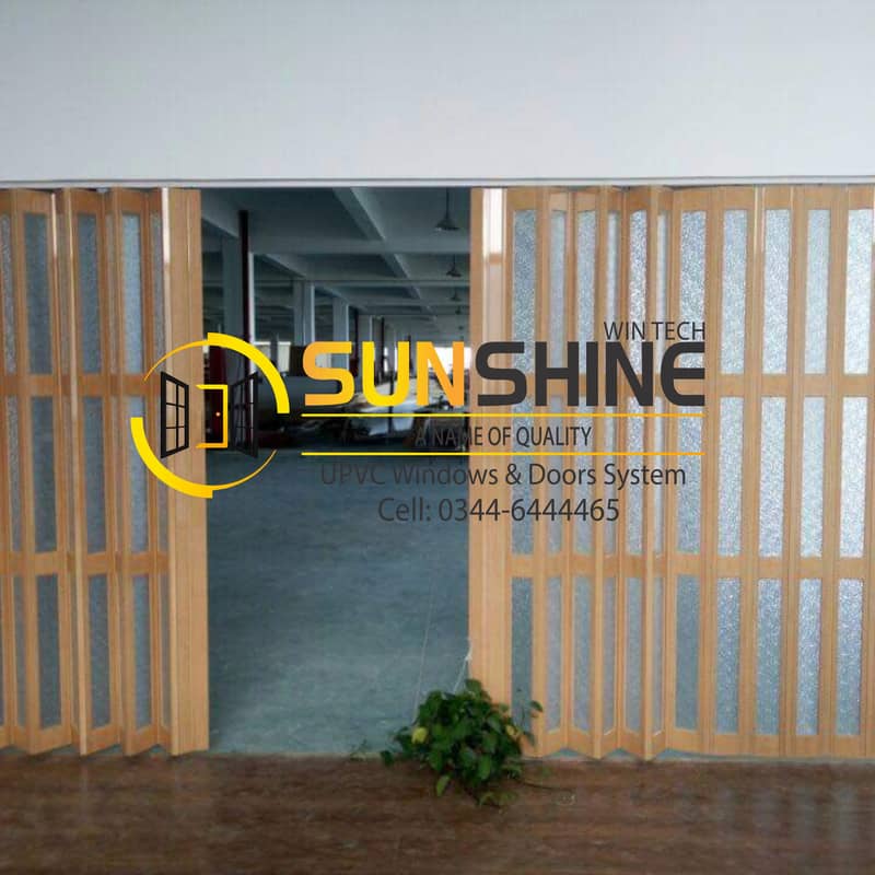 Folding PVC Shutter Partition Imported In Wooden Textrures Elegant 3