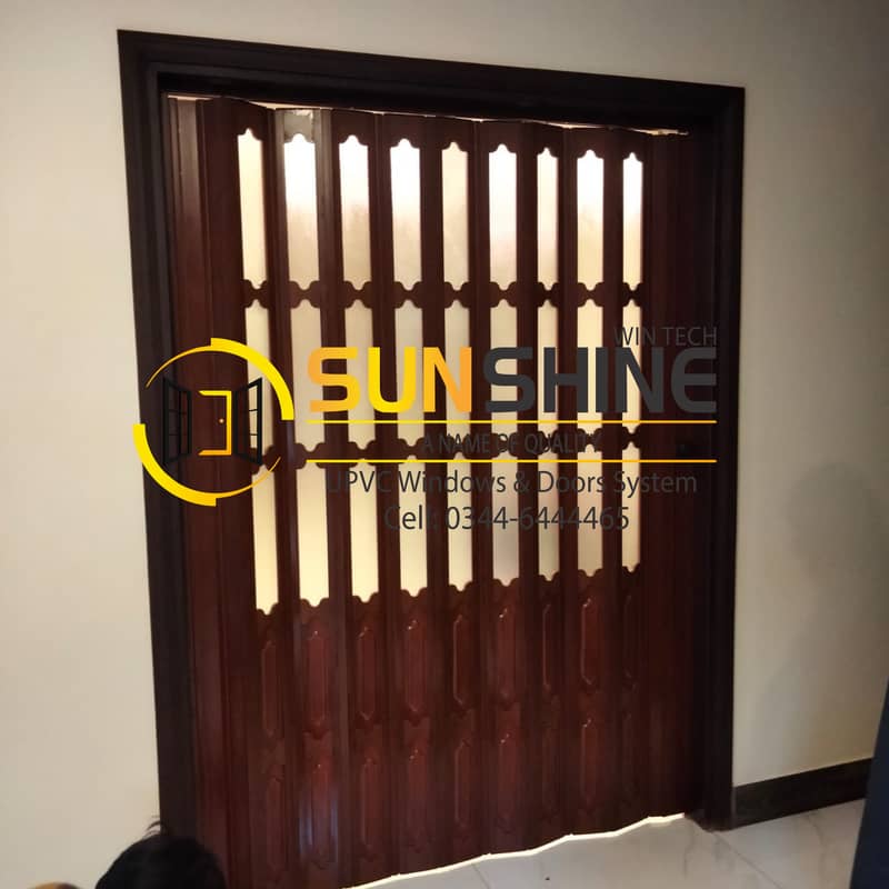 Folding PVC Shutter Partition Imported In Wooden Textrures Elegant 8