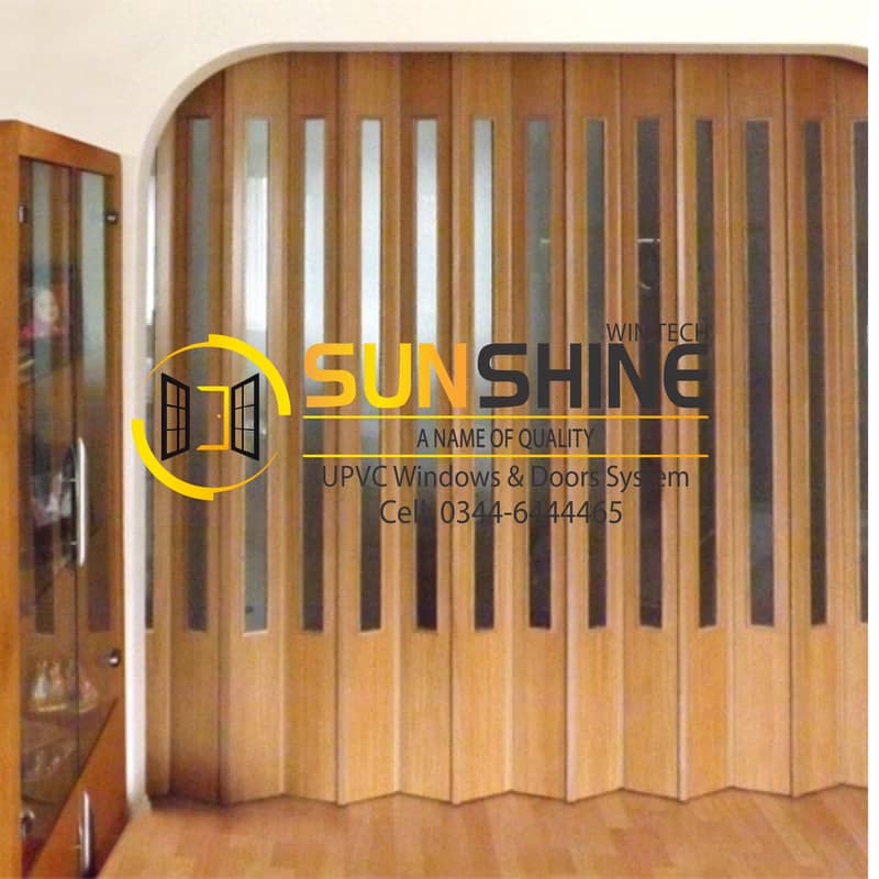 Folding PVC Shutter Partition Imported In Wooden Textrures Elegant 12