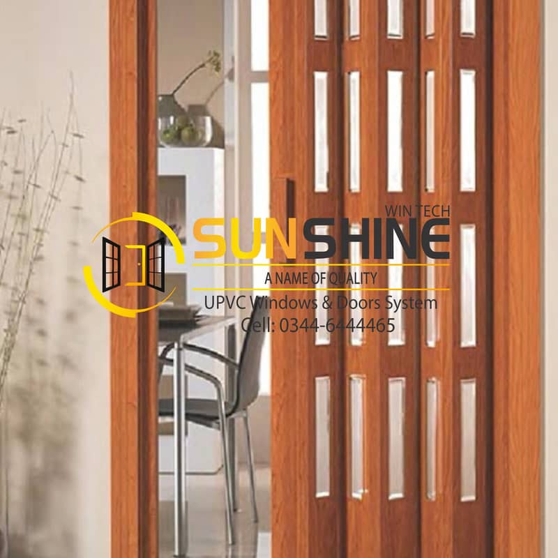 Folding PVC Shutter Partition Imported In Wooden Textrures Elegant 13