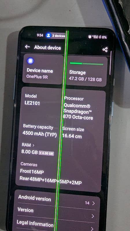 OnePlus 9r 8/128  approved all okay piece just Lin in display exchange 8