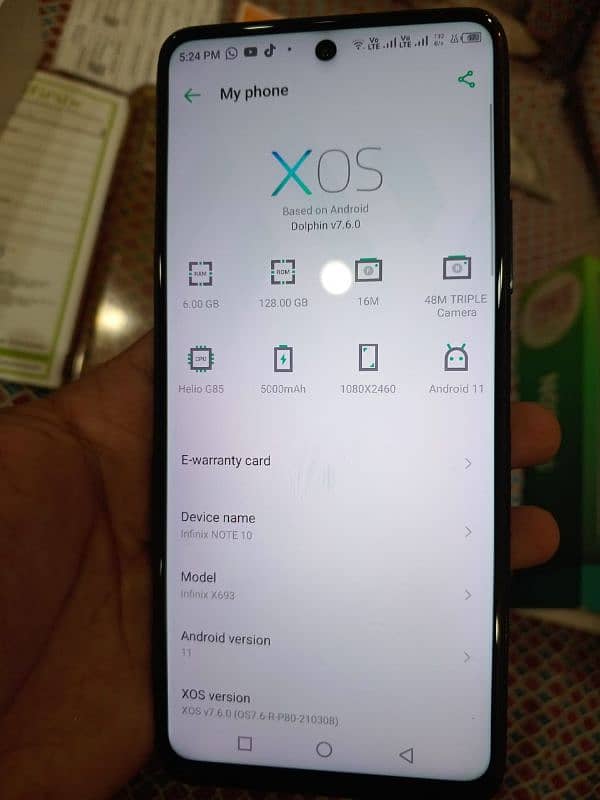 Infinix note 10  6/128 with box and original charger Urgent Sale 1