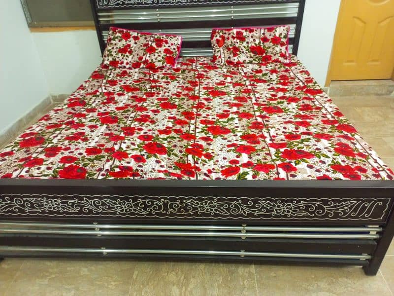 King size Iron bed with mattress 1