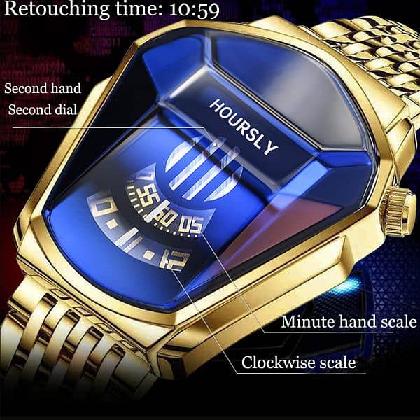 New Stylish Men Wrist Watch Stainless Steel Technology Fashion Quartz 1