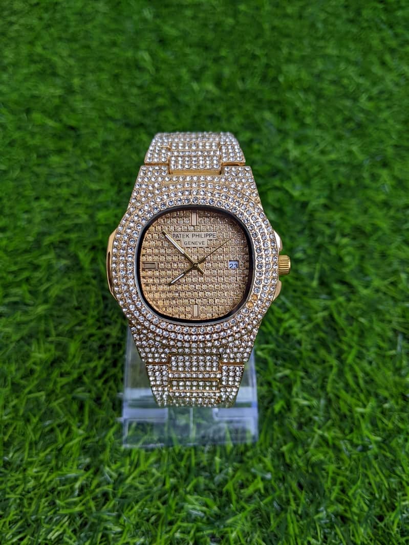 Patek Phillipe Gold & Black Diamond Watch 1