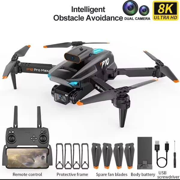 P10 pro max drone camera Wifi FPV Dual folding camera 5