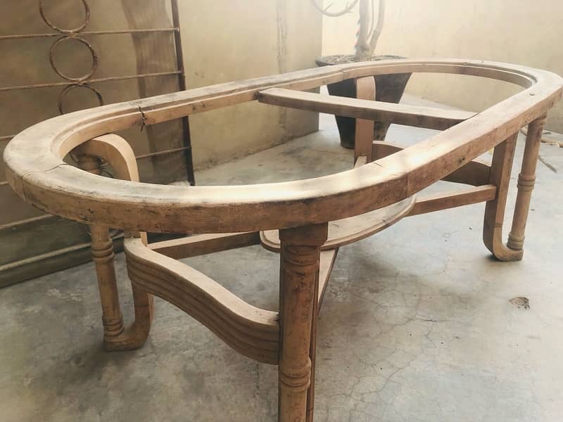 Wooden Table Frame | Oval Design” “لکڑی کی میز کا فریم | بیضوی ڈیزائن” 1