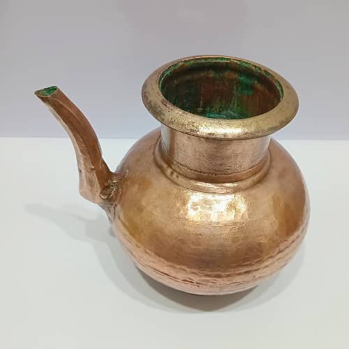 Handmade Antique Copper Water Lota with Hammered Design – Rustic Charm 1