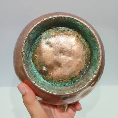 Handmade Antique Copper Water Lota with Hammered Design – Rustic Charm 4