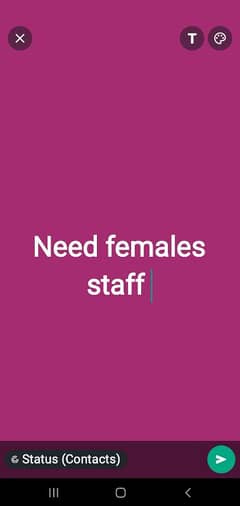 part time job for females staff