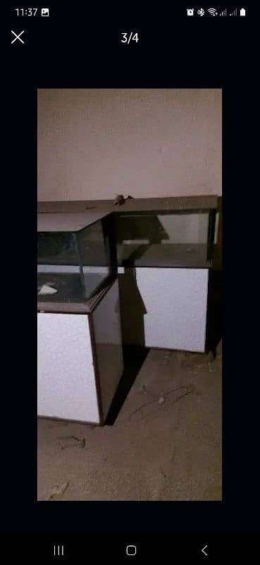 show case counter Wood+Double Glass 4