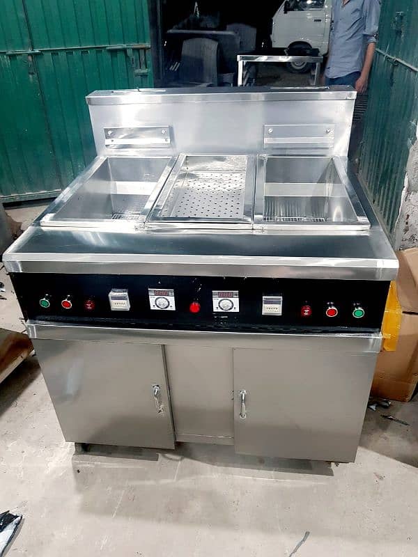 deep fryer double basket with centre chimpdum 6