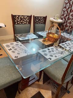 Pure Sheesham wood 6 chairs with dining table