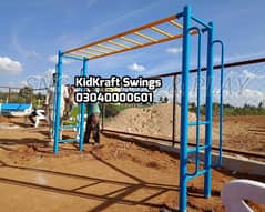 Monkey bar, Climber, rope ladder, swings, slides, seesaw, kids rides