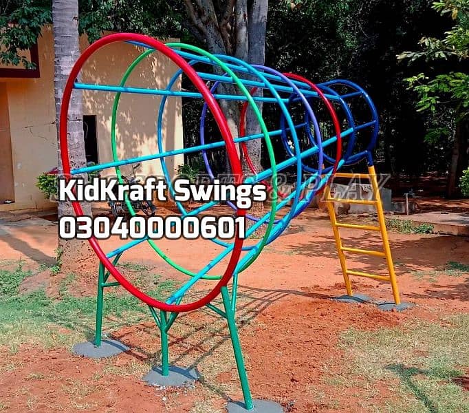 Monkey bar, Climber, rope ladder, swings, slides, seesaw, kids rides 1