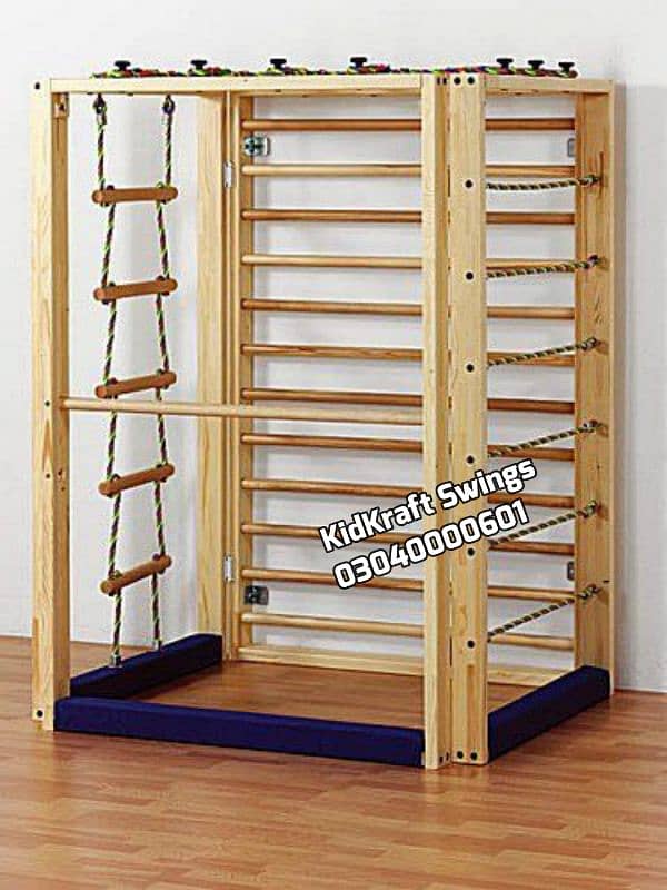 Monkey bar, Climber, rope ladder, swings, slides, seesaw, kids rides 5