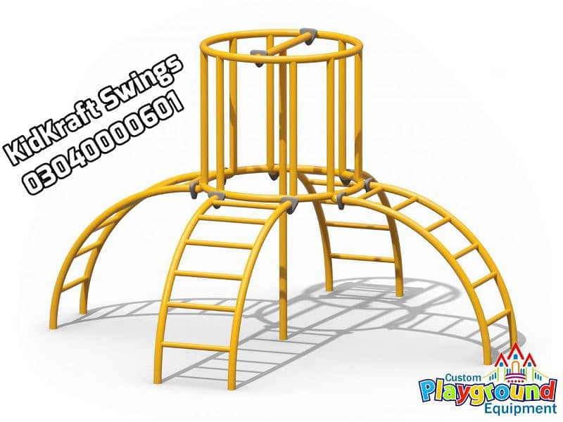 Monkey bar, Climber, rope ladder, swings, slides, seesaw, kids rides 11