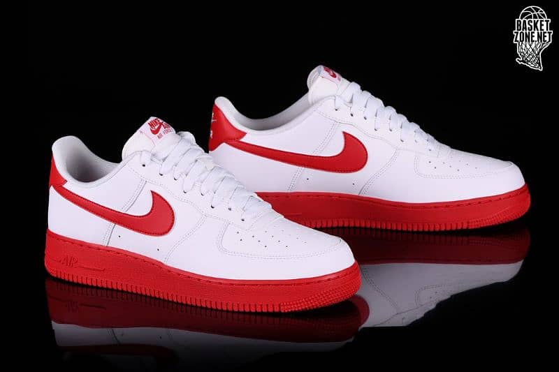 NIKE AIR FORCE 1 LOW '07 WHITE RED MIDSOLE 0