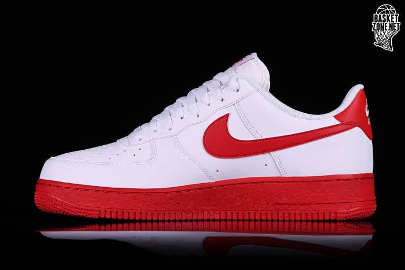 NIKE AIR FORCE 1 LOW '07 WHITE RED MIDSOLE 1