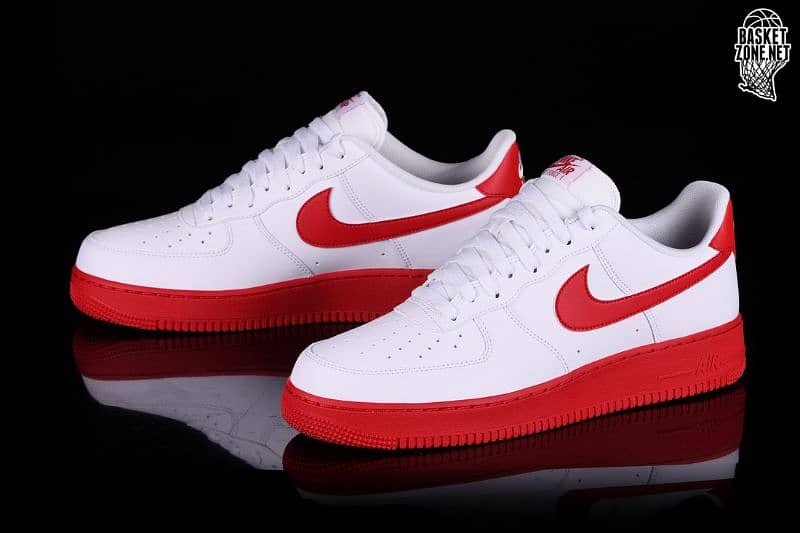 NIKE AIR FORCE 1 LOW '07 WHITE RED MIDSOLE 2