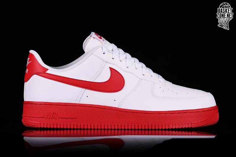 NIKE AIR FORCE 1 LOW '07 WHITE RED MIDSOLE 3