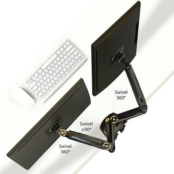 North Bayou Dual Monitor Desk Mount Stand 2 Computer LCD LED Screen 3