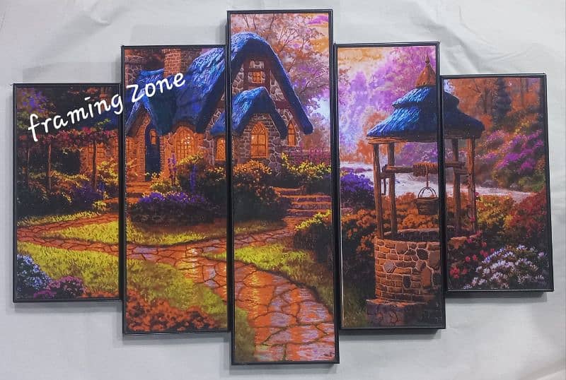 Scenery painting, Abstract art painting Hand-made 5pcs set wall Frame 6