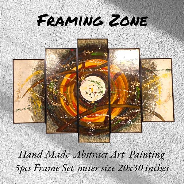 Scenery painting, Abstract art painting Hand-made 5pcs set wall Frame 7