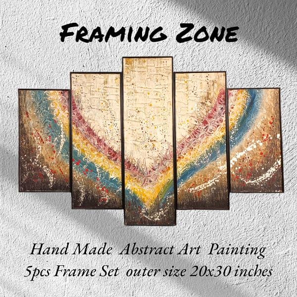 Scenery painting, Abstract art painting Hand-made 5pcs set wall Frame 8