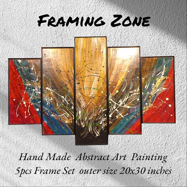 Scenery painting, Abstract art painting Hand-made 5pcs set wall Frame 9