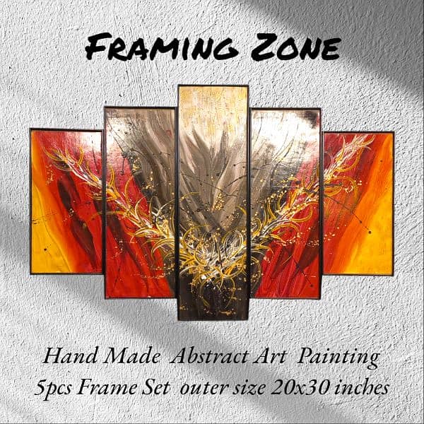 Scenery painting, Abstract art painting Hand-made 5pcs set wall Frame 10