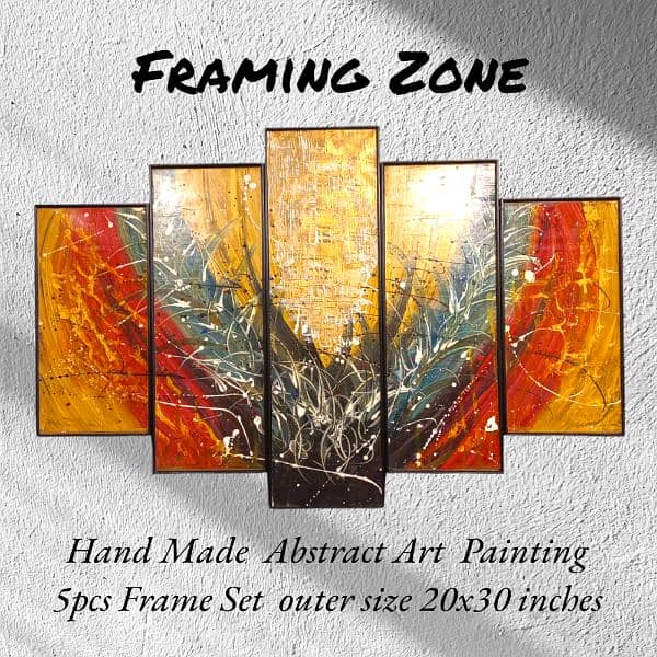 Scenery painting, Abstract art painting Hand-made 5pcs set wall Frame 11